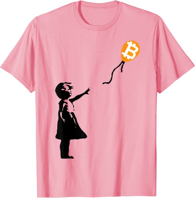 Girl with Bitcoin Balloon Banksy Crypto T-Shirt